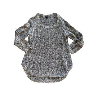 Torrid Womens Metallic Knit High-Low Sweater Size 2 2X Black/White Blend